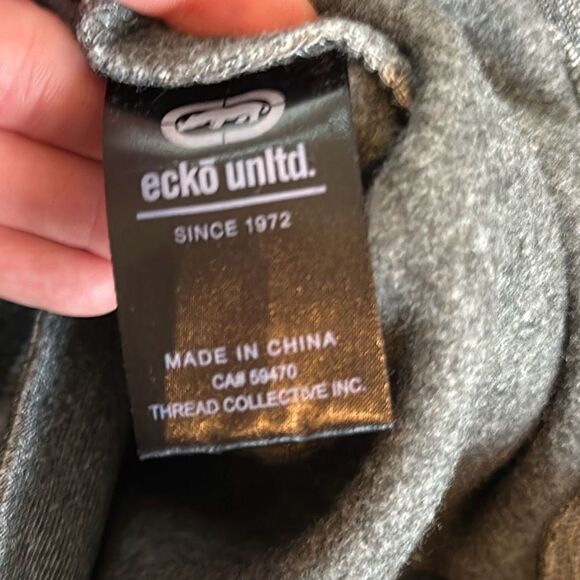 Ecko Unltd Mens Gray Black Sweatshirt size small S Crewneck - Picture 6 of 7